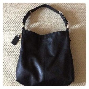 Coach black leather hobo bag